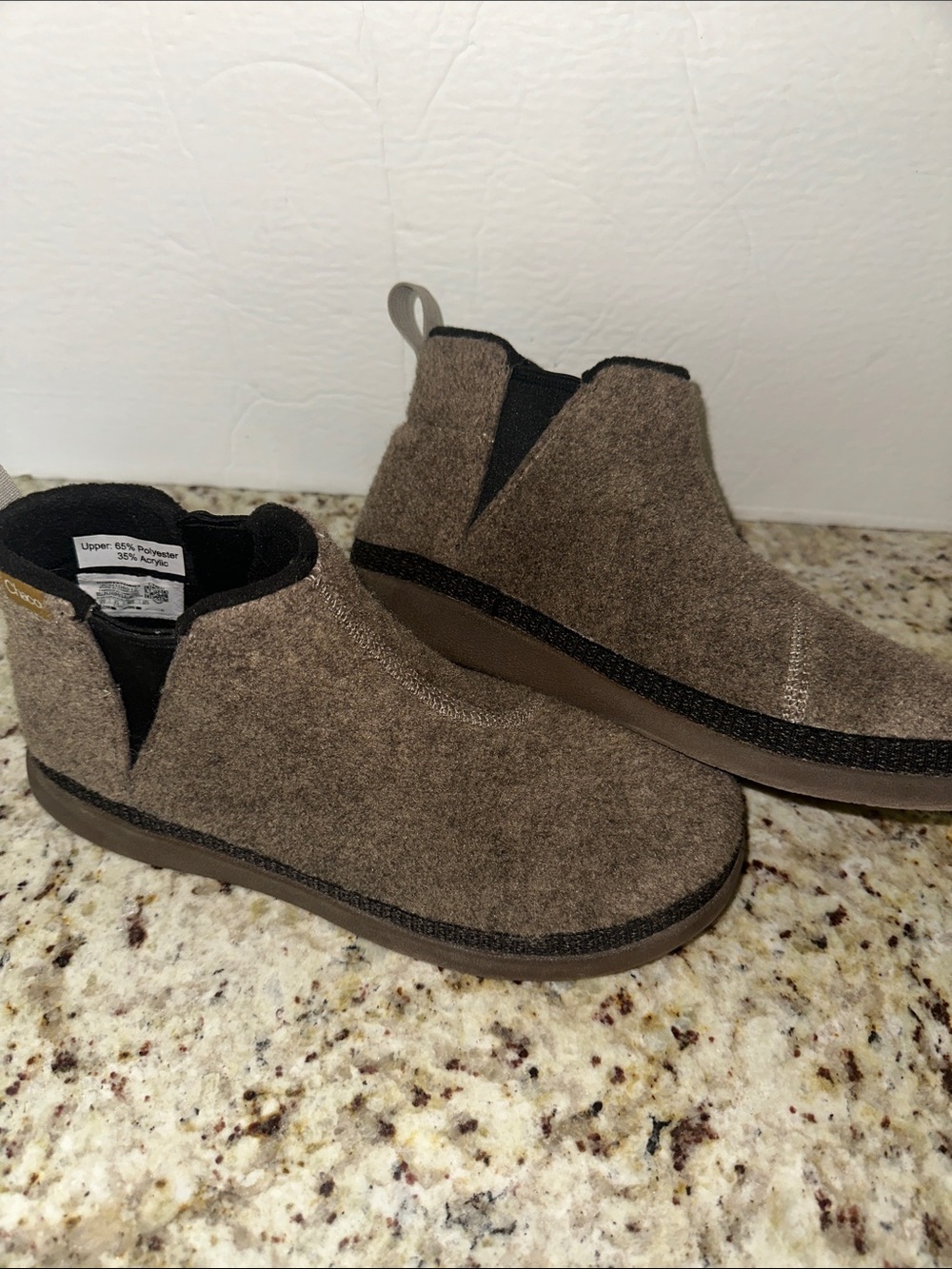 Chaco Brown Felt Ankle Booties
